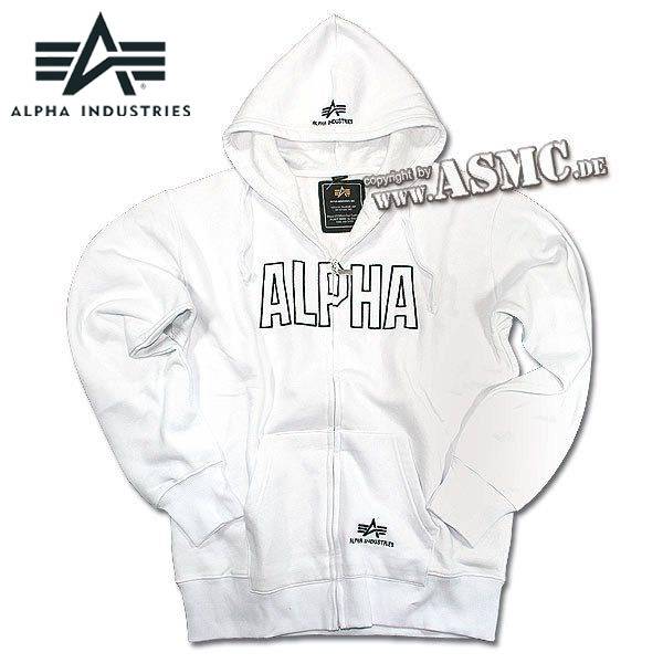 Zip-Sweatshirt Alpha Industries Track Hoody weiß (Größe S)
