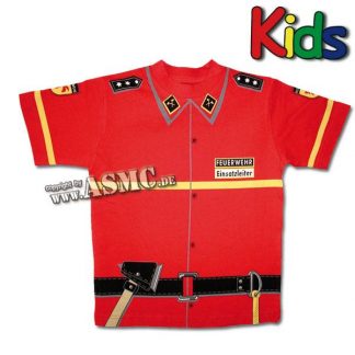 Kinder T-Shirt Feuerwehr rot (Größe XL)