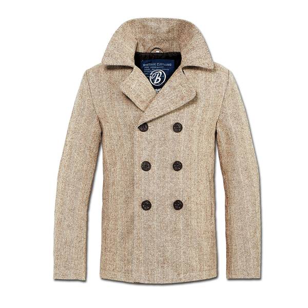 Jacke Brandit Pea Coat herringbone beige (Größe 5XL)