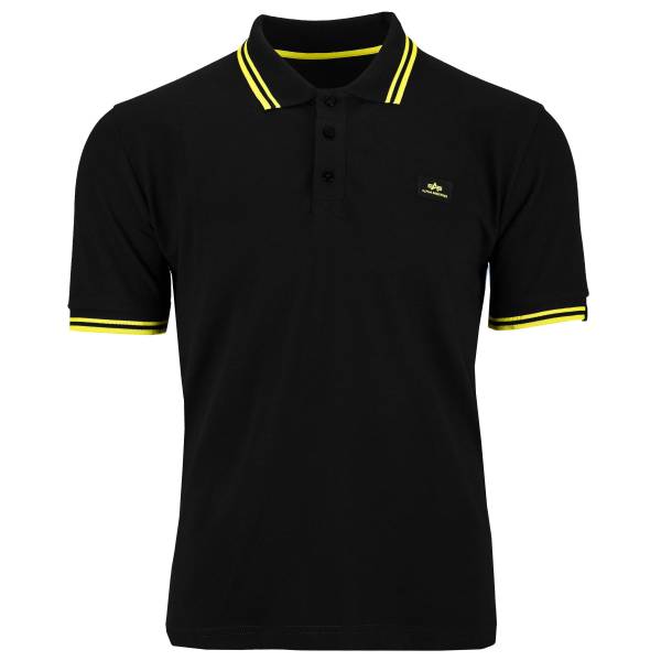 Alpha Industries Shirt Twin Stripe Polo II schwarz/gelb (Größe XL)