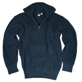 Pullover Troyer Acryl blau (Größe 48)