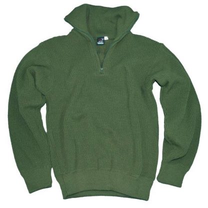 Pullover Troyer Acryl oliv (Größe 48)