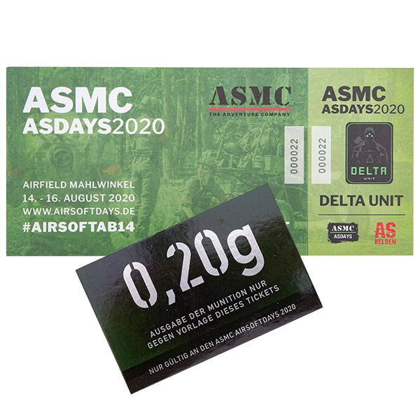 ASMC Airsoft Days Spielerticket Delta Unit + 0.20g Bio BBs