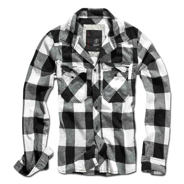 Brandit Checkshirt schwarz weiß (Größe S)