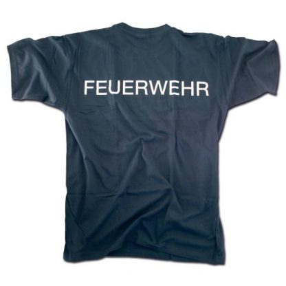 T-Shirt Feuerwehr blau-weiss (Größe XXL)