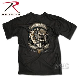 T-Shirt USMC Bulldog black (Größe S)