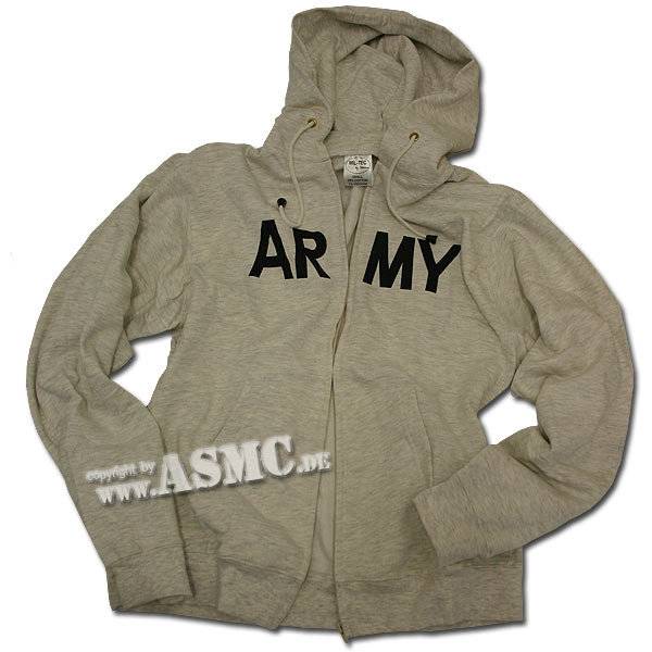 Zip-Hood Sweatshirt grau ARMY (Größe XL)