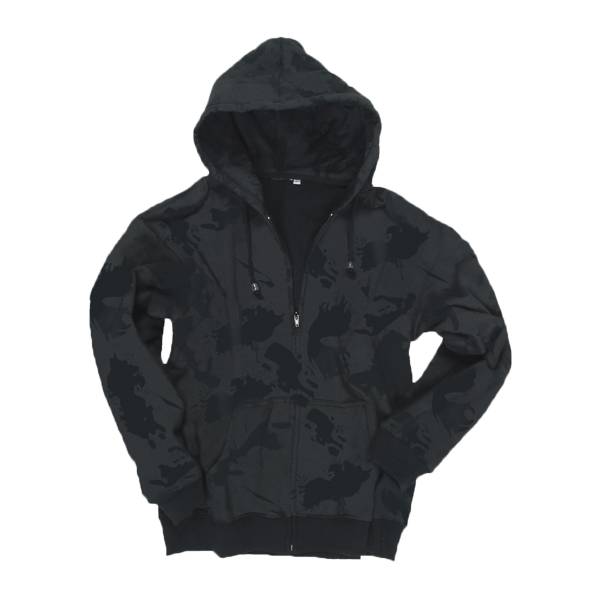 Jogging-Kapuzenjacke black camo (Größe S)