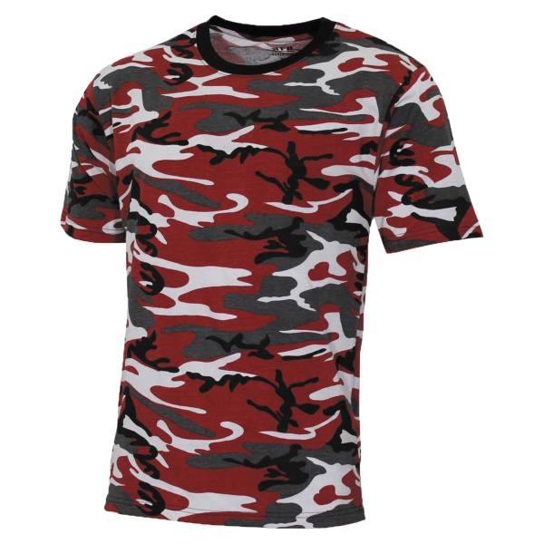 MFH T-Shirt US Streetstyle rot-camo (Größe 3XL)