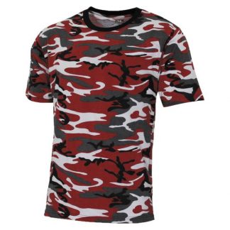 MFH T-Shirt US Streetstyle rot-camo (Größe S)