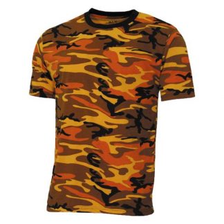 MFH T-Shirt US Streetstyle orange-camo (Größe S)