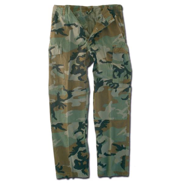 Hose BDU Style woodland Ripstop washed (Größe L)