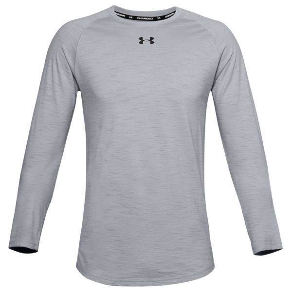 Under Armour Shirt Charged Cotton LS mood gray (Größe M)