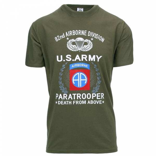 Fostex Garments T-Shirt U.S. Army Paratrooper 82ND oliv (GrÃ¶ÃŸe S)