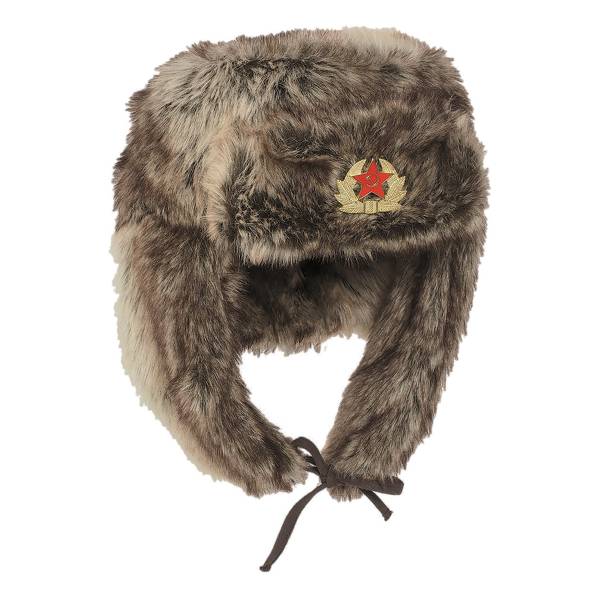 Russische Wintermütze Shapka braun (Größe M)