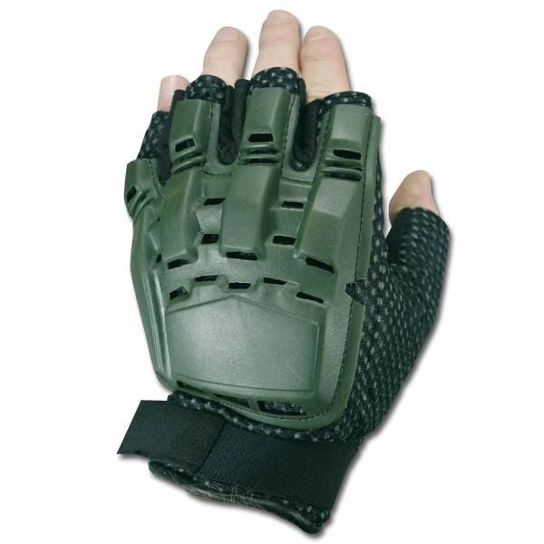 Gotcha-Paintball Handschuhe Halffinger oliv (Größe L)