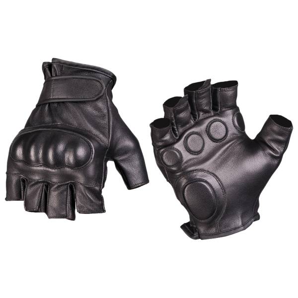 Handschuhe Fingerling Tactical Leder schwarz (Größe XXL)