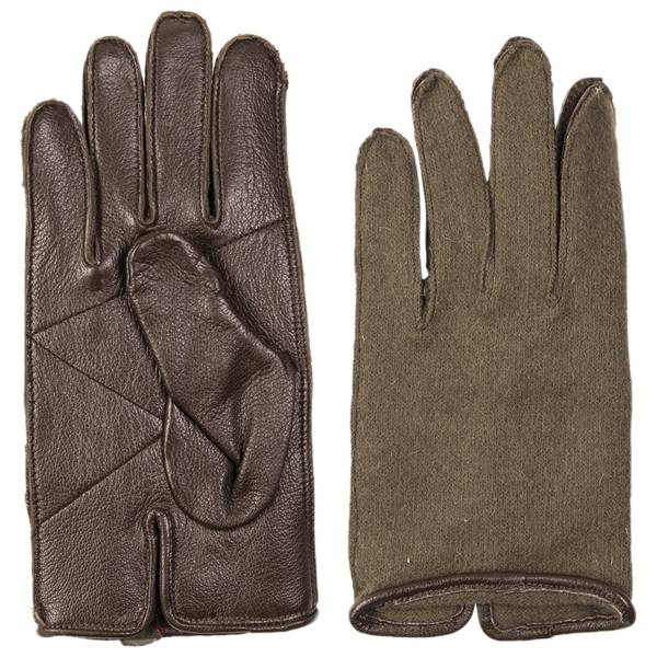 Französische Handschuhe US Typ Leder Wolle neuwertig (Größe M)