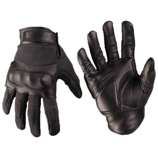 Handschuh Tactical Gloves Leder Kevlar schwarz (Größe S)