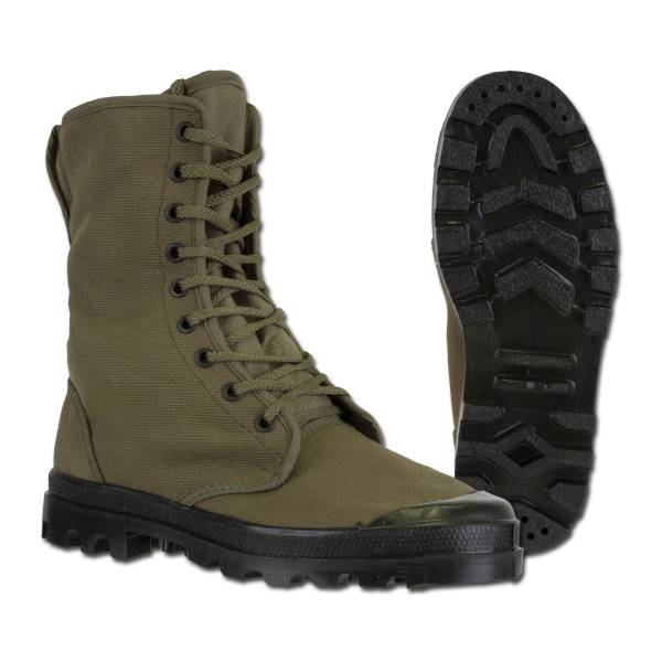 Französische Canvas Commandostiefel 9-Loch oliv (Größe 43)