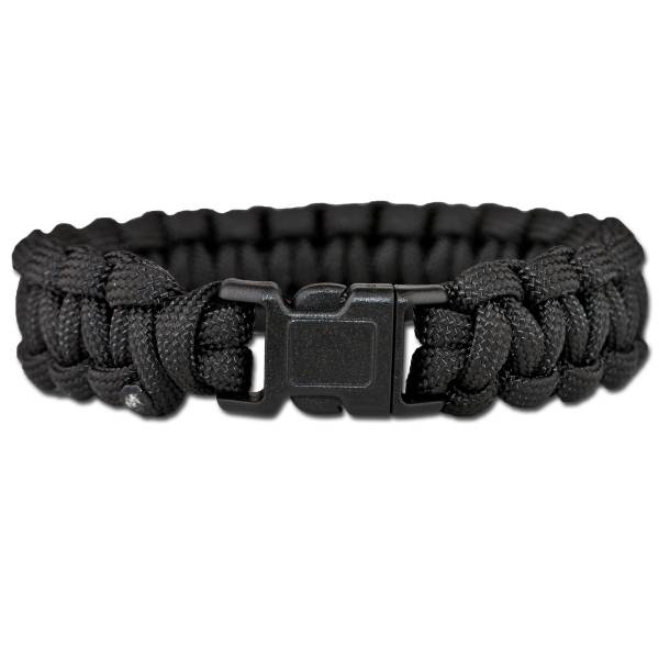 Survival Paracord Bracelet schwarz (Größe L)
