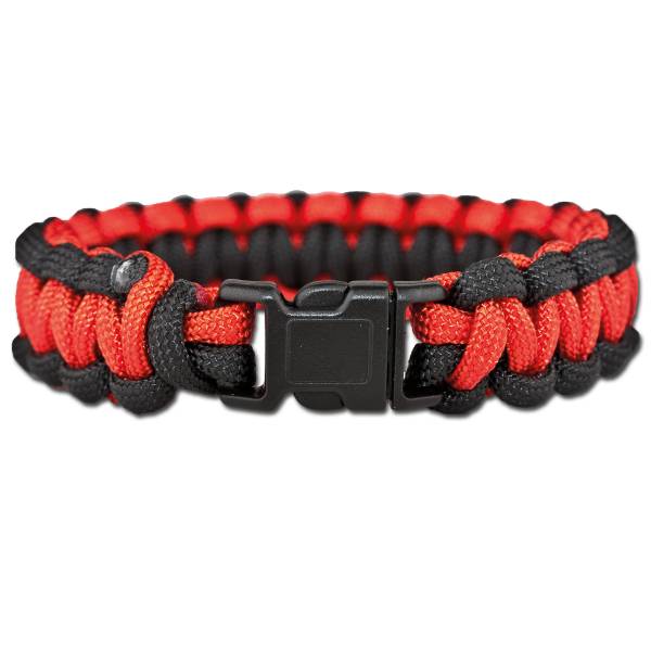Survival Paracord Bracelet rot/schwarz (Größe M)