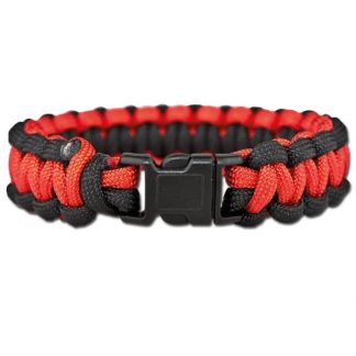 Survival Paracord Bracelet rot/schwarz (Größe S)