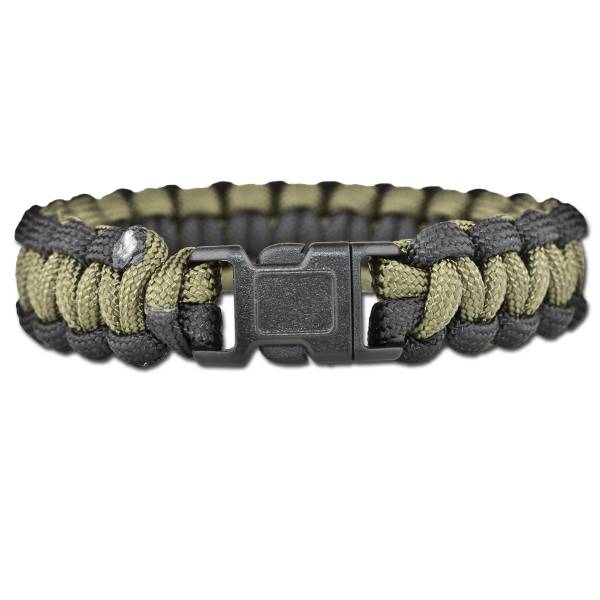 Survival Paracord Bracelet oliv/schwarz (Größe M)