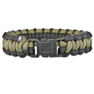 Survival Paracord Bracelet oliv/schwarz (Größe S)