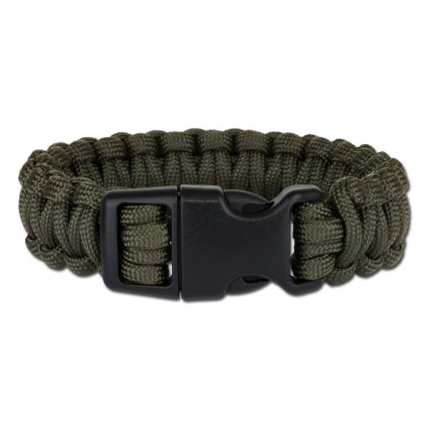 Survival Paracord Bracelet breit oliv (Größe L)