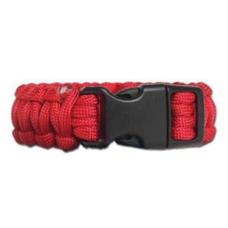 Survival Paracord Bracelet breit rot (Größe S)