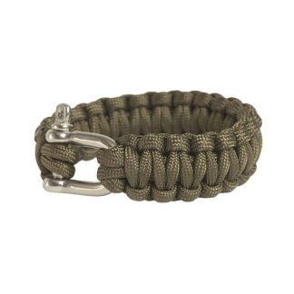 Survival Paracord Bracelet Metallverschluss oliv (Größe S)