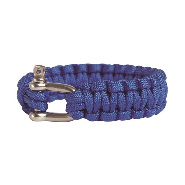 Survival Paracord Bracelet Metallverschluss blau (Größe L)