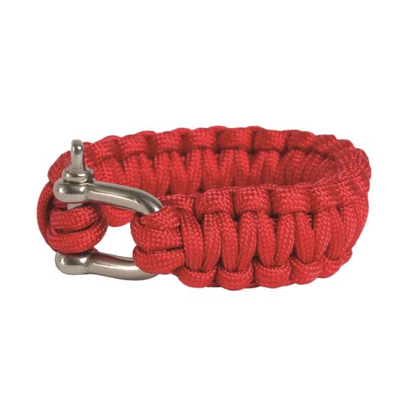 Survival Paracord Bracelet Metallverschluss rot (Größe M)