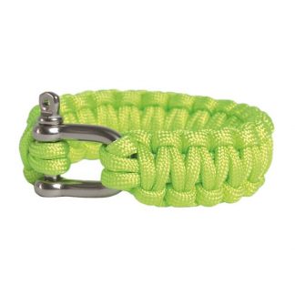 Survival Paracord Bracelet breit Metallverschluss grün (Größe S)