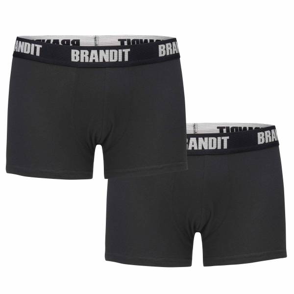 Brandit Boxershorts Logo schwarz 2er Pack (Größe M)