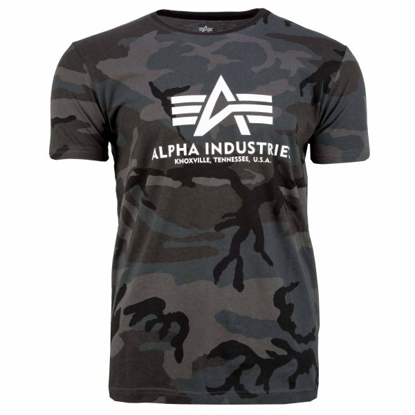 Alpha Industries T-Shirt Basic black camo (Größe L)