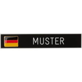 Namensschild schwarz mit Deutschlandfahne
