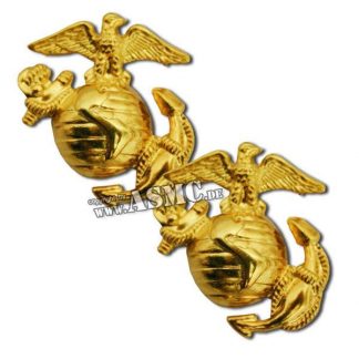 Abzeichen USMC Kragenspiegel gold