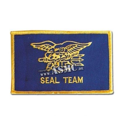 Abzeichen US Textil Seal Team blue/gold