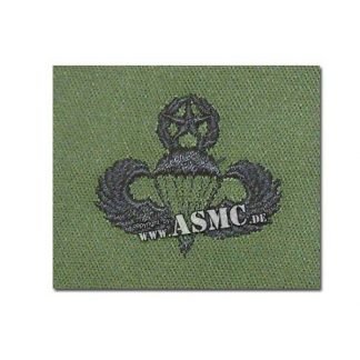 Abzeichen US Master Parachutist Textil oliv