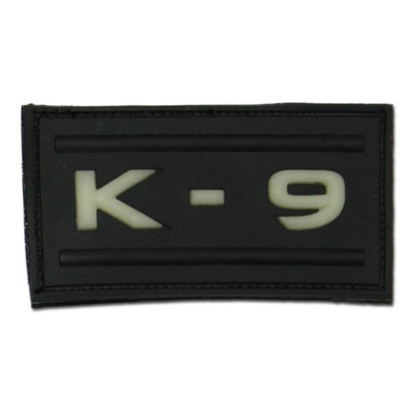 3D-Patch K-9 schwarz nachleuchtend