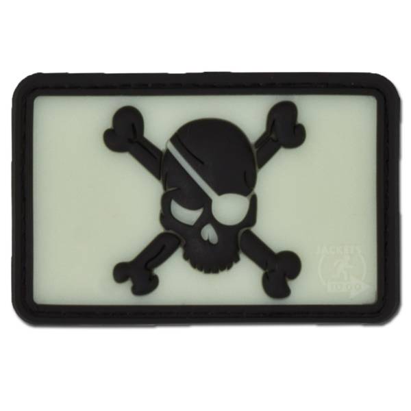 3D-Patch Pirate Skull nachleuchtend invers