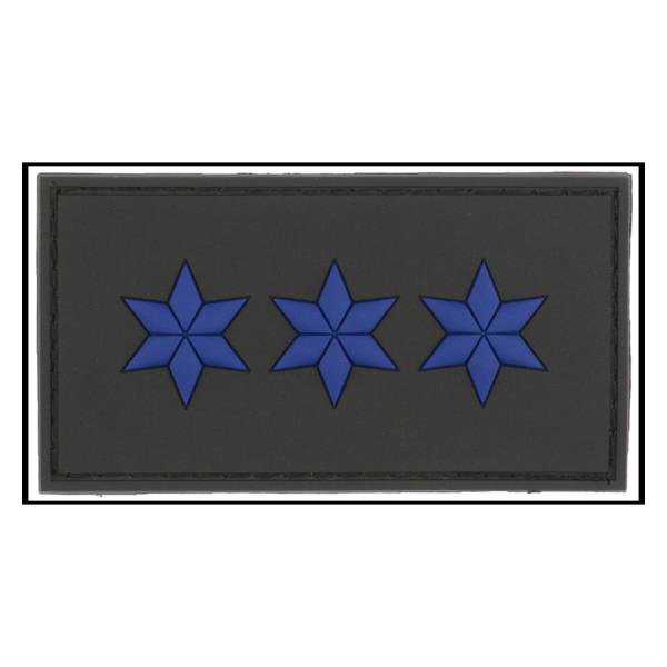 3D-Patch Dienstgradabzeichen Polizeiobermeister schwarz