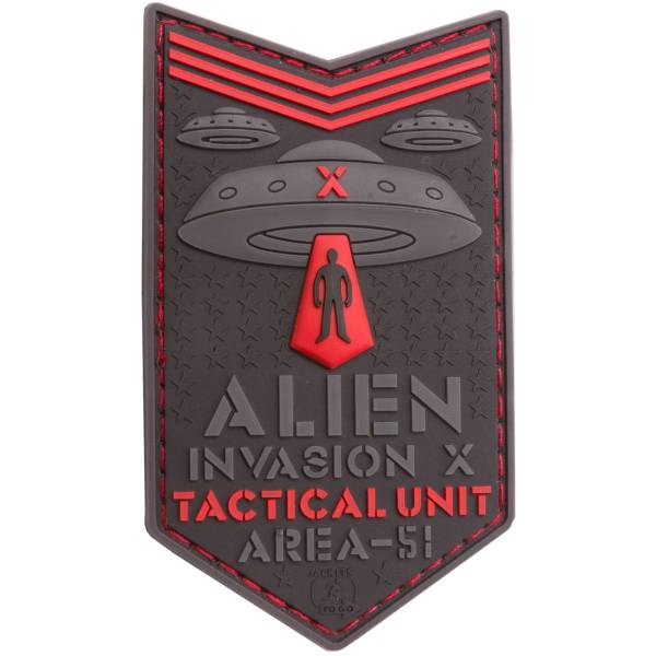 JTG 3D Patch Alien Invasion X File Tactical Unit rot