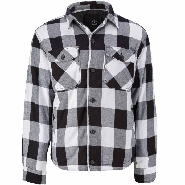 Brandit Jacke Lumberjacket checked weiß schwarz (Größe 3XL)