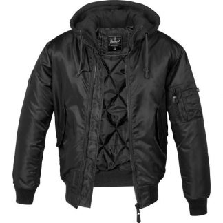 Brandit Jacke MA1 Sweat Hooded Jacket schwarz (Größe S)