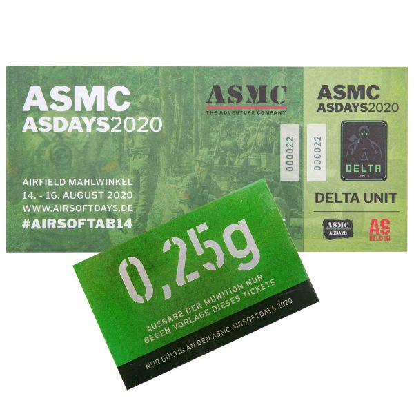 ASMC Airsoft Days Spielerticket Delta Unit + 0.25g Bio BBs