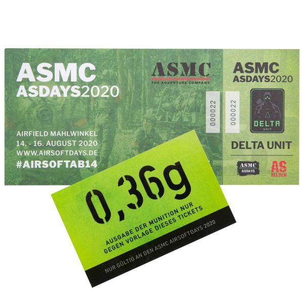 ASMC Airsoft Days Spielerticket Delta Unit + 0.36g Bio BBs