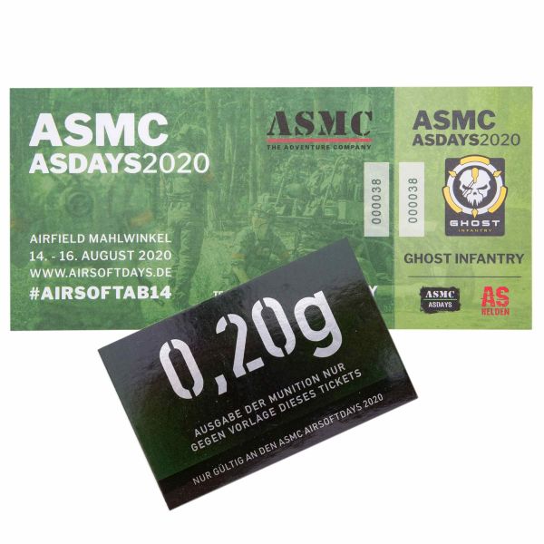 ASMC Airsoft Days Spielerticket Ghost Infantry + 0.20g Bio BBs